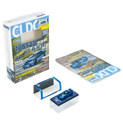 Skyline GT-R R34 CLDC Magazine Edition,1:64 Scale (Chrome Blue)