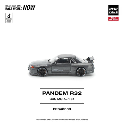 *PRE-ORDER* Pandem R32 Gun Metal New Tooling, 1:64 Scale - Pop Race