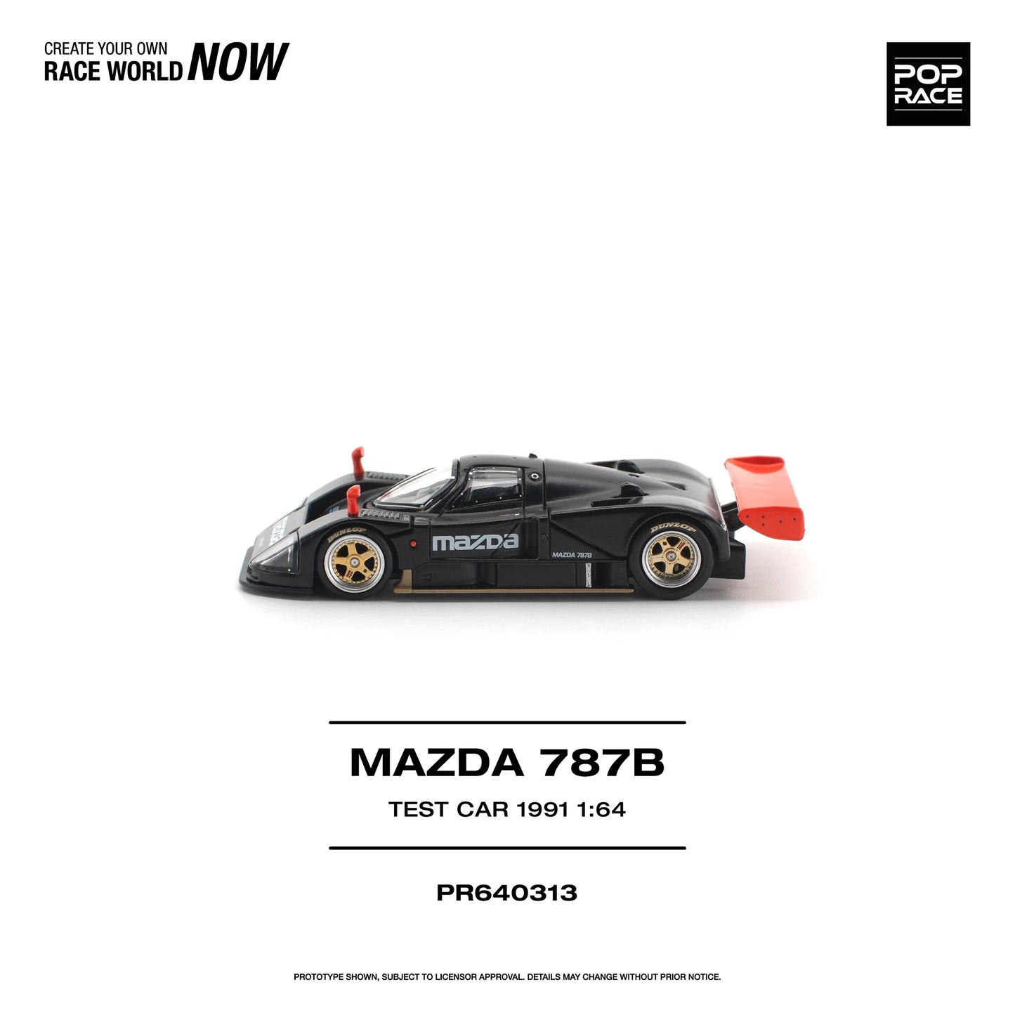 POPRACE Mazda 787B 1991 Test Car 1:64 Scale Diecast Model (Pre-Order)