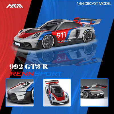 Porsche 911 (992) GT3 R (Rennsport) Limited to 999 (Silver), 1:64 Scale