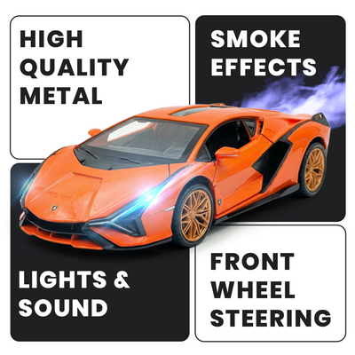 Lamborghini - Light, Sound with Openable Doors, 1:24 Scale (Orange)