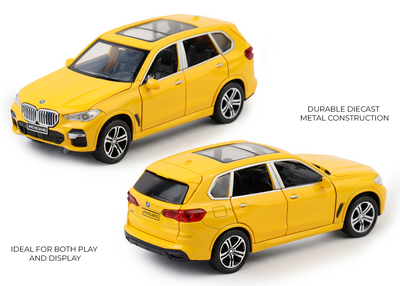 BMW X5 - Light, Sound with Openable Doors, 1:32 Scale (Yellow)