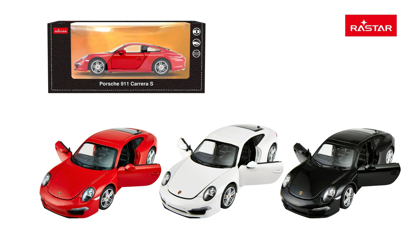 Rastar Porsche 911 White 1:24 Scale Diecast Model