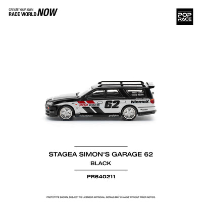 Stagea Simon's Garage 62, 1:64 Scale (Black)