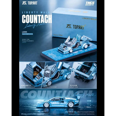 *TMCS 2026* Liberty Walk Lamborghini Countach Widebody, 1:64 Scale (Blue)