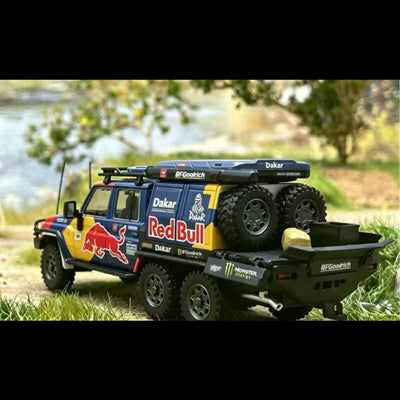 *PRE-ORDER* Land Cruiser LC79Double Cabin, 6x6 Off-Load Light Pickup, 1:64 Scale (Red Bull Livery) - AUTOBOTS MODEL