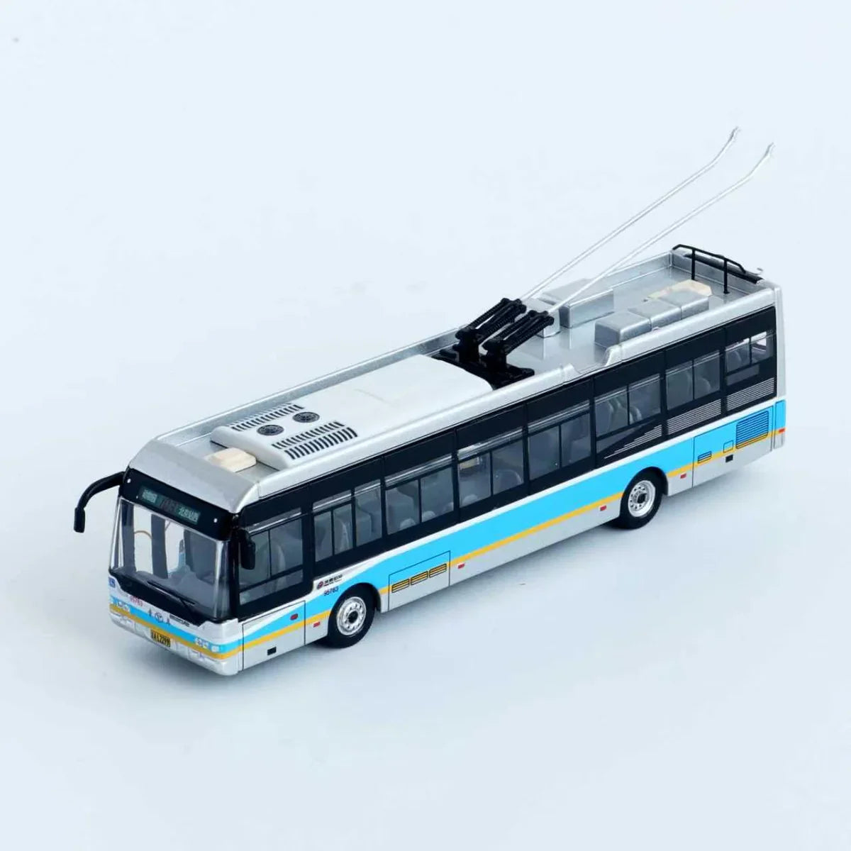 95 Creative Culture Trolly Bus Blue & White 1:110 Scale Diecast Model
