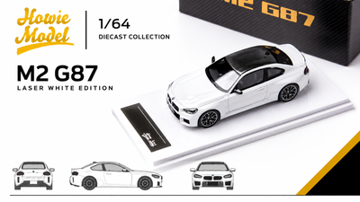 BMW M2 G87 Laser White (Limited to 699units), 1:64 Scale by HOWIE MODEL – view 1