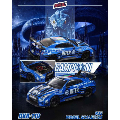 *PRE-ORDER* LBWK GT-R R35 DKA-119 F.C. Internazionale Milano 21th Winner Anniversary Livery, 1:64 Scale - Demon King Auto