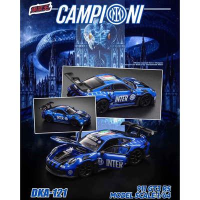 *PRE-ORDER* Porsche 911 GT3 RS DKA-121 F.C. Internazionale Milano 21th Winner Anniversary Livery, 1:64 Scale - Demon King Auto