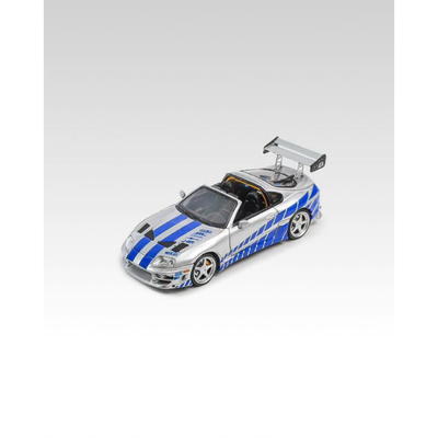 *PRE-ORDER* Toyota Supra Targa Roadster(Including Removable Roof), 4th-Generation A80 With Bomex, 1:64 Scale (Silver) - Fast Speed