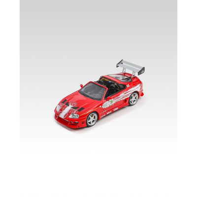 *PRE-ORDER* Toyota Supra Targa Roadster(Including Removable Roof), 4th-Generation A80 With Bomex, 1:64 Scale (Red) - Fast Speed