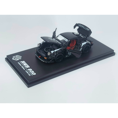 *PRE-ORDER* Porsche RWB930 GT Wing Baphomet Black (Open-Engin & Rear Hoods+Doors, Visible Engine), 1:64 Scale - FG Model
