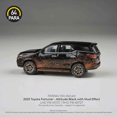*PRE-ORDER* Toyota Fortuner (Attitude Black with Mud Effect) 2023, 1:64 Scale