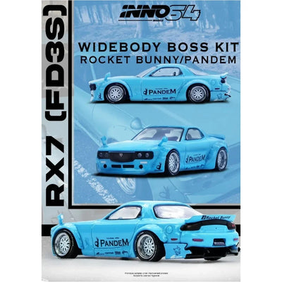*PRE-ORDER* Pandem Rocket Bunny RX7 (FD3S) Tiffany, 1:64 Scale (Blue) - INNO64