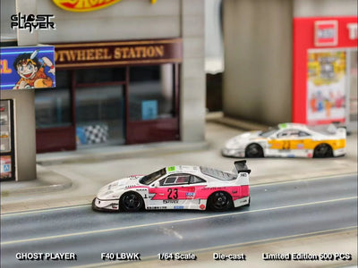 Ferrari F40 LBWK #23 Limited to 499, 1:64 Scale (White & Pink)