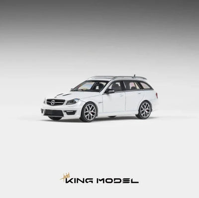 *PRE-ORDER* Mercedes Benz AMG C63 Wagon White (Limited to 500pcs), 1:64 Scale - King Model