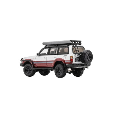 Toyota Land Cruiser LC80 Modified with Off-Road Accessories,1:64 Scale (Silver & Maroon) - GCD