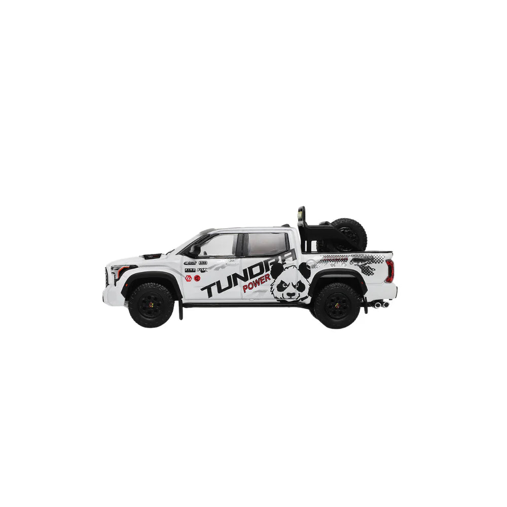 PRE-ORDER GCD Toyota Tundra TRD Pro Panda Livery LHD with Accessories White 1:64 Scale Diecast Model