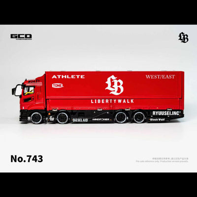 *PRE-ORDER* LBWK TRUCKS Mitsubishi Fuso Super Great - Super Silhouette, 1:64 Scale (Red & Black)