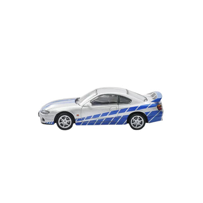 Nissan Silvia S15 Livery, 1:64 Scale (Silver with Blue) - Shadow