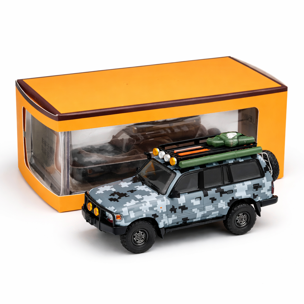 Toyota Land Cruiser LC80 Modified Version, 1:64 Scale (Grey)