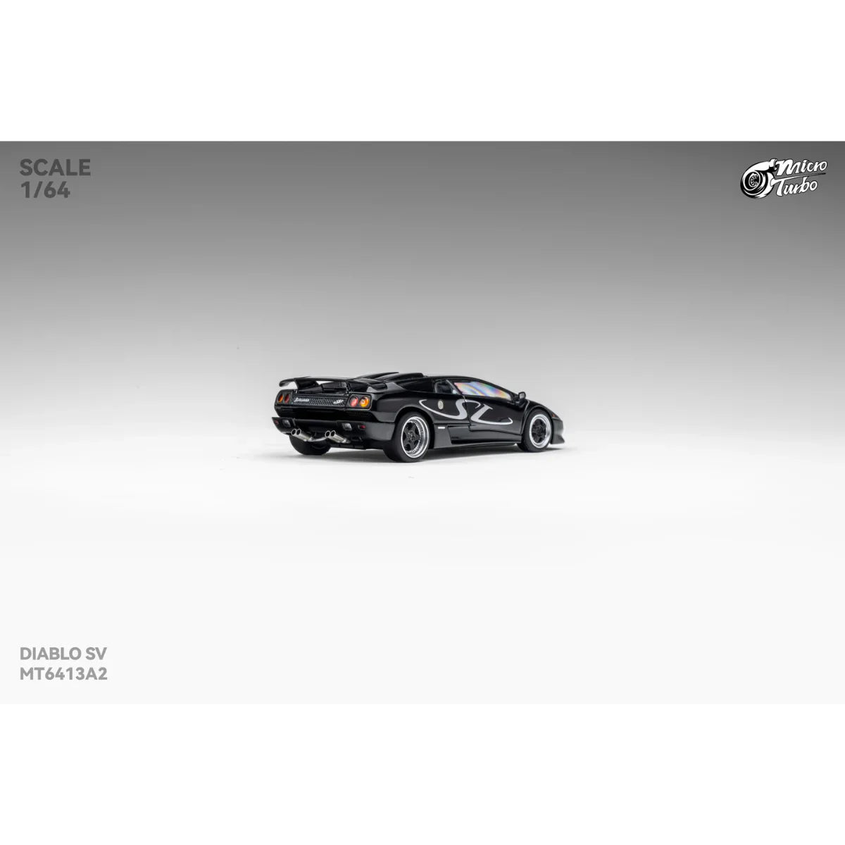 PRE-ORDER Works Model Custom Lamborghini Diablo SV, 1:64 Scale (Metallic Black)
