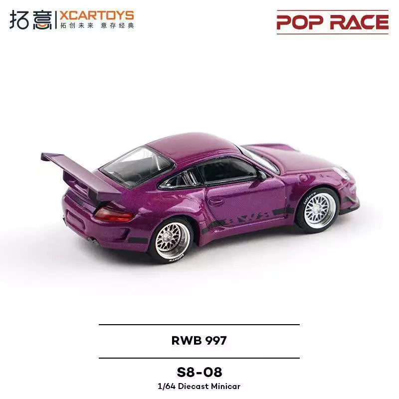POPRACE Porsche RWB 997, 1:64 Scale (Purple)