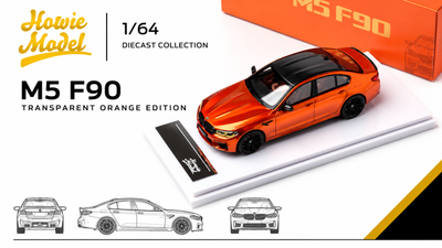 BMW M5 F90 Transparent Orange (Limited to 699units), 1:64 Scale by HOWIE MODEL – view 1