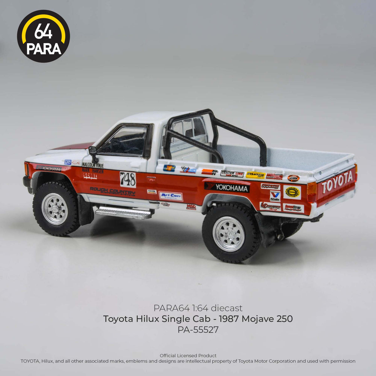 Toyota Hilux Single Cab Mojave 250 1987, 1:64 Scale (Multicolor)