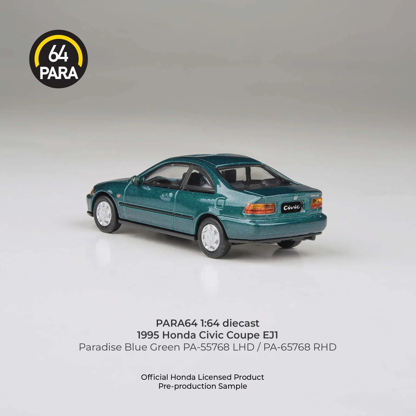 PARA64 Honda Civic Coupe EJ1 Paradise 1995 Blue Green 1:64 Scale Diecast Model (Pre-Order)