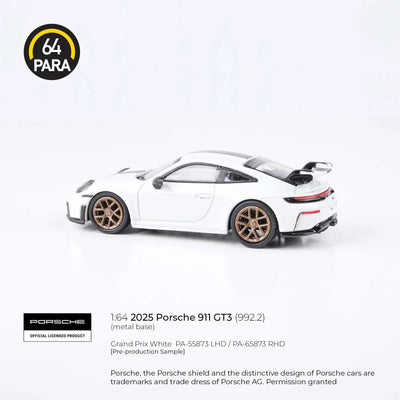 Porsche 911 GT3 (992.2) 2025, 1:64 Scale (White) - PARA64