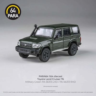 Toyota Land Cruiser 76 2014, 1:64 Scale (Military Green) - PARA64