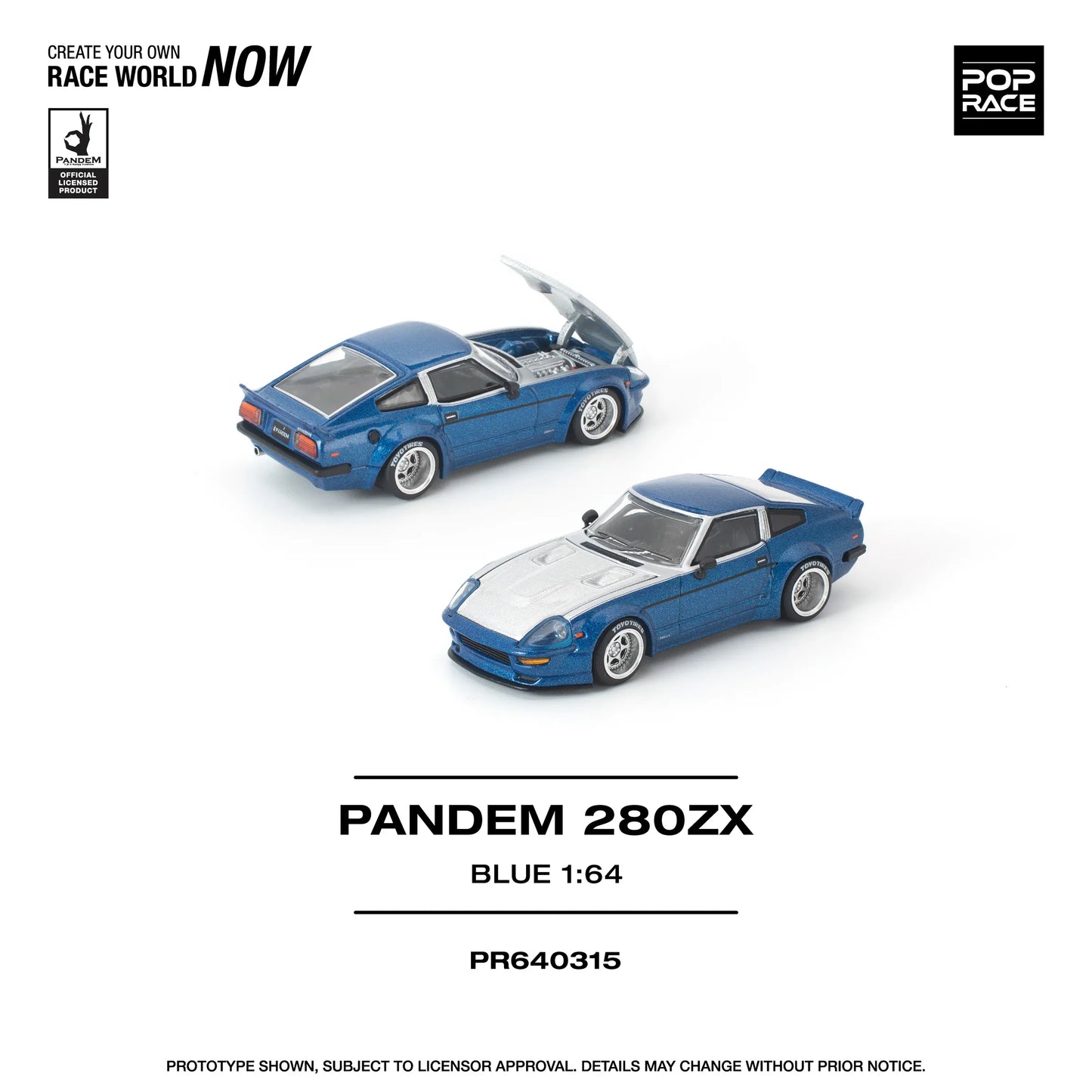 POPRACE Pandem Nissan 280ZX Blue 1:64 Scale Diecast Model (Pre-Order)