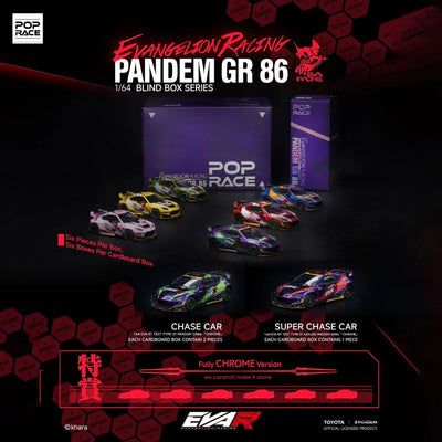 *PRE-ORDER* Racing Pandem GR 86 Blind Box Series(1 Random Car From the 6-Car Series), 1:64 Scale - Pop Race