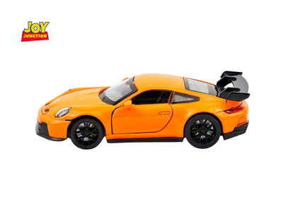 Porche 911 GT2 Pullback Toy Car - Light, Sound with Openable Doors, 1:32 Scale (Orange)