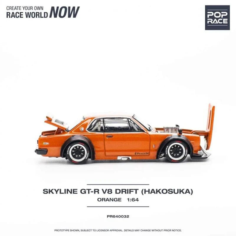 POPRACE Skyline GT-R V8 Drift (KENMERI), 1:64 Scale