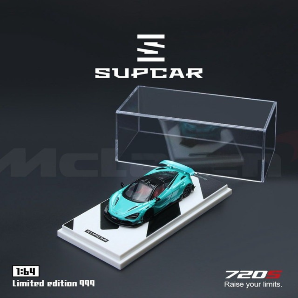 Premium scale diecast model car – SupCar McLaren 720S alloy car model, 1:64 scale (Cyan Blue) Collectible