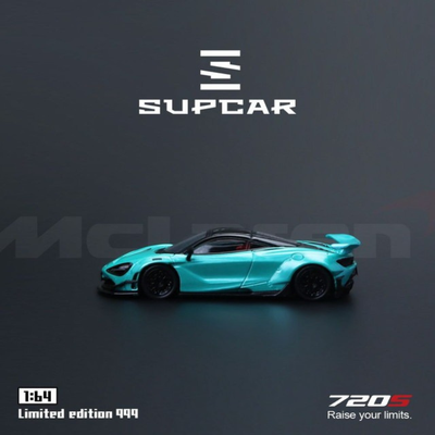 Premium scale diecast model car – SupCar McLaren 720S alloy car model, 1:64 scale (Cyan Blue) Collectible