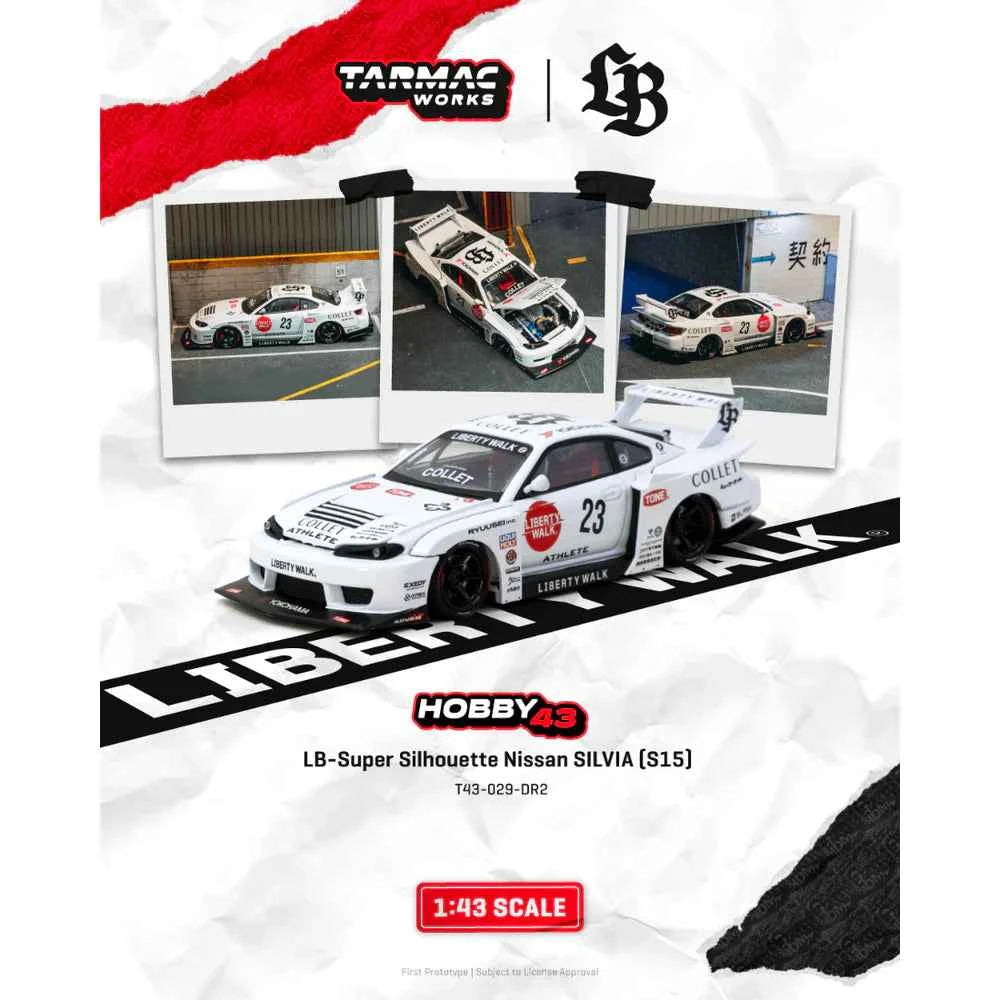 *PRE-ORDER* LB-Super Silhouette Nissan SILVIA (S15) Drift (Open Bonnet & with Engine Compartment) 2025, 1:64 Scale