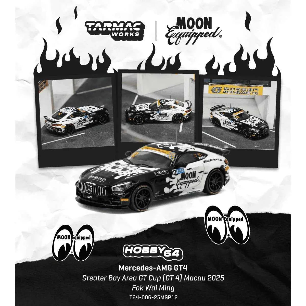 *PRE-ORDER* Mercedes-AMG GT4 Greater Bay Area GT Cup (GT 4) Macau 2025 FOK Wai Ming, 1:64 Scale