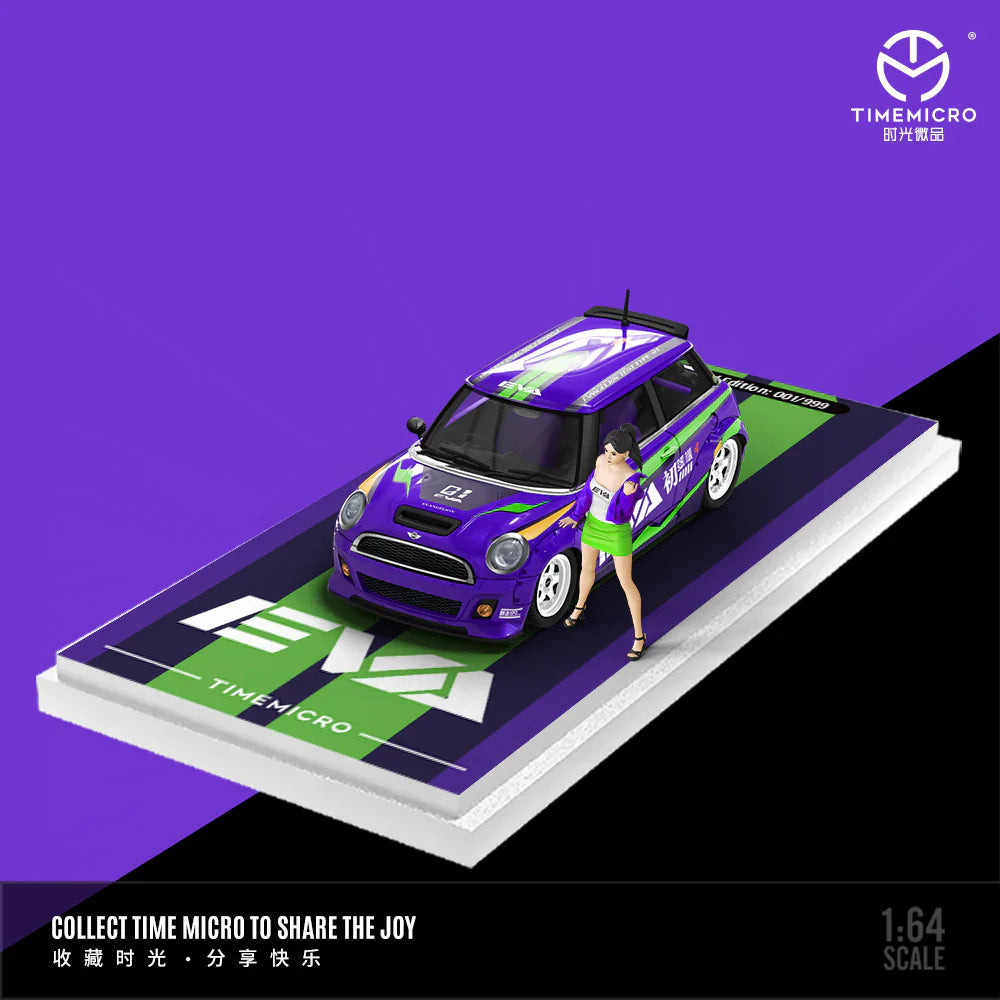 PRE-ORDER | BMW Mini Cooper Purple EVA First Machine Doll Edition 1:64 Scale by Time Micro