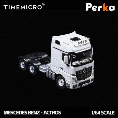 Time Micro Mercedes-Benz Trailer Transporter White 1:64 Scale Diecast Model