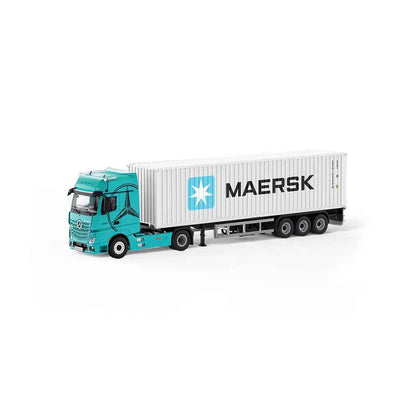 Mercedes-Benz Actros Container Truck, 1:64 Scale (Blue and White)