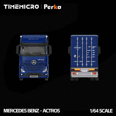 Mercedes-Benz Actros Container Truck, 1:64 Scale (Deep Sea Blue)