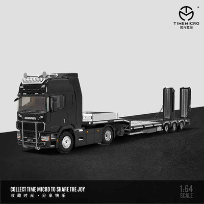 Time Micro Scania Trailer Transporter Black 1:64 Scale Diecast Model