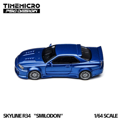 *PRE-ORDER* TIME MICRO X PSC DESIGN R34 "Smilodon", 1:64 Scale (Navy Blue)