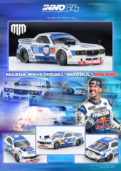 Mazda RX7 (FD3S) "Pandem Rocket Bunny" Madbul Madlab Collection 001, 1:64 Scale