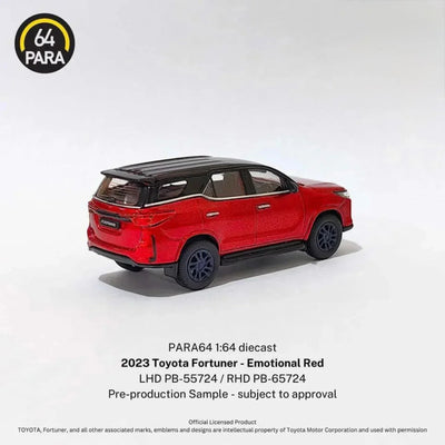 Toyota Fortuner - 2023, 1:64 Scale (Emotional Red) - PARA64