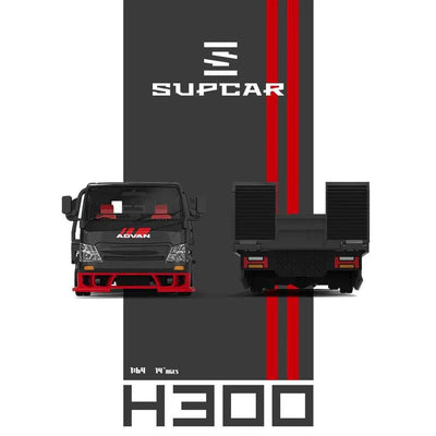 Advan H300 Flatbed Transport Trailer, 1:64 Scale (Red)
